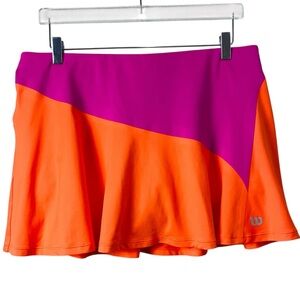 Wilson Orange/Pink Color Block Tennis/Pickle Ball Skirt Size XL